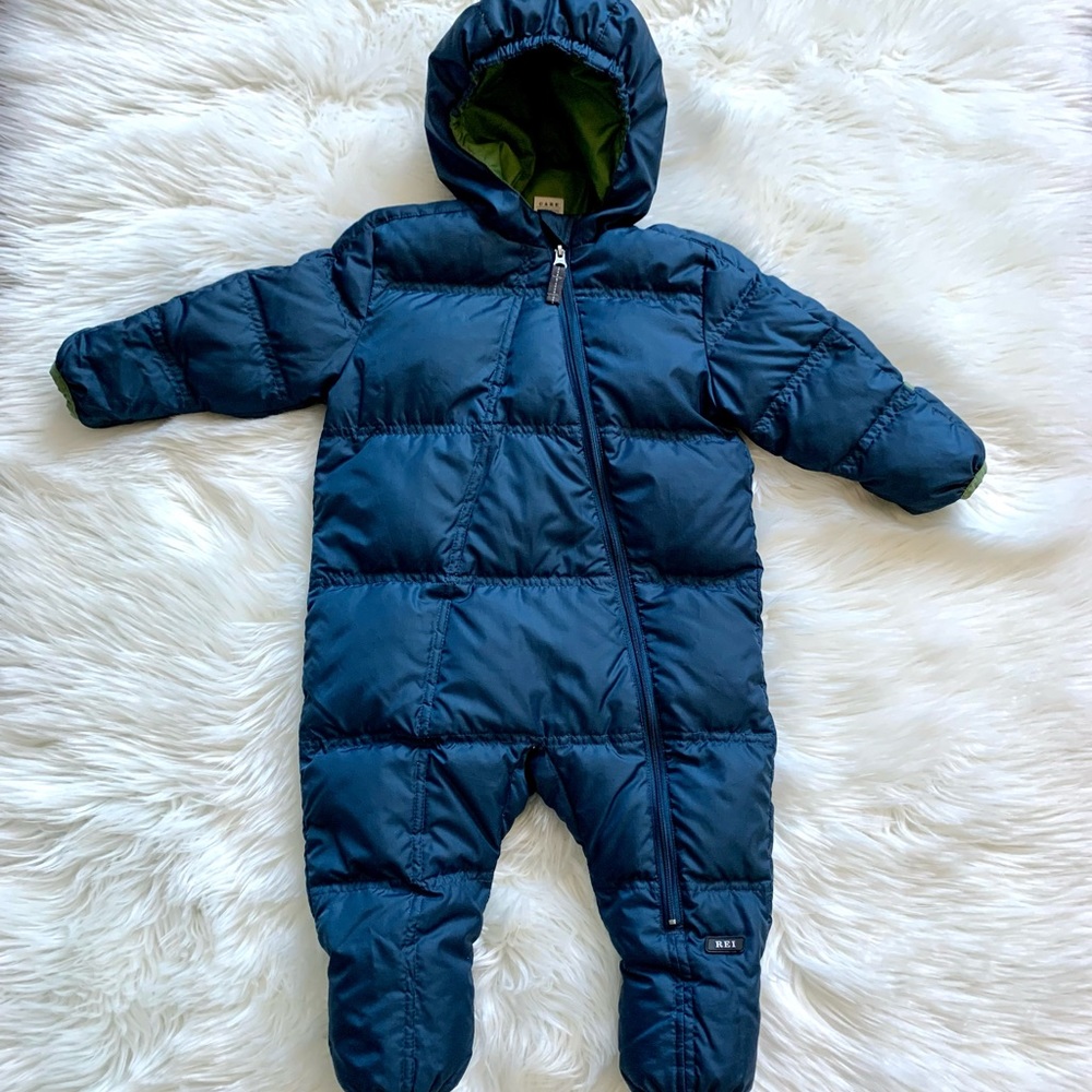 Down filled puffer snowsuit